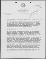 Letter from William P. Clements, Jr. to Lieutenant Governor Hobby, Speaker Lewis and members of the 71st Legislature regarding budget recommendations, December 23, 1988