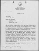 Letter from William P. Clements, Jr. to President Reagan regarding declaring a Cameron County a disaster area after Hurricane Gilbert, September 17, 1988