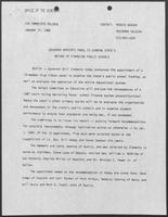 Press release form the Office of the Governor regarding Governor Appoints Panel to Examine State's Method of Financing Public Schools, January 27, 1988