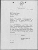 Correspondence between William P. Clements and John Crain, Director of Dallas Historical Society, January 12- February 5, 1988