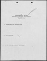 Meeting Agenda for Congressman Joe Barton's meeting with William P. Clements, Jr., March 9, 1987