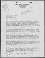 Letter from Jerry Argovitz to William P. Clements, Jr., April 29, 1987