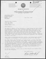 Letter from UT Board of Regents Chair Louis Beecherl, Jr., to William P. Clements, Jr., June 27, 1989
