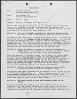 Memo from Ron Lindsey to Governor William P. Clements, Jr., regarding analysis of "Myths about UT-Austin," March 7, 1989