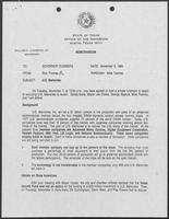 Memo from Rich Thomas to Governor William P. Clements, Jr., regarding U.S. Memories, November 3, 1989