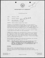 Memo from Bill Lauderback and Rebecca Reynolds to William P. Clements, Jr., regarding Maquila Industry Supply Study Update, February 5, 1988 