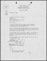 Letter from Texas Comptroller Bob Bullock to Governor William P. Clements, Jr., November 20, 1989