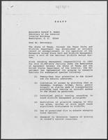 Draft letter from William P. Clements to Donald Hodel, Secretary of the Interior, June 13, 1987