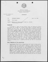 Memo from Rich Thomas to William P. Clements, April 15, 1987