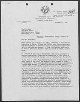 Letter from William P. Clements to President Reagan, November 6, 1987