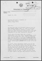 Letter from Ed Vetter to William P. Clements, Jr., August 25, 1988