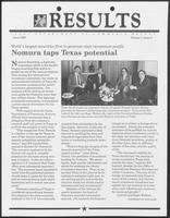 Newsletter titled "Results: Texas Department of Commerce Report" Volume I, Issue 3, June 1988