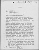 Memo from Bob Davis to Senior Staff, regarding TEC Briefing on Unemployment Taxes, February 2, 1988