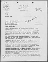 Letter from Bob Bullock, Comptroller to William P. Clements, Jr., March 14, 1988
