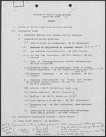 Agenda and minutes from the Governor's Senior Staff meeting, April 18, 1989