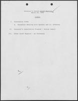 Agenda and minutes from the Governor's Senior Staff Meeting, March 28, 1989