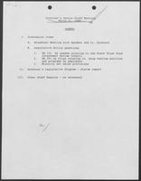 Agenda and minutes from the Governor's Senior Staff Meeting with attached bill analyses, March 21, 1989