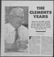 Newspaper article titled "The Clements Years," December 2, 1990