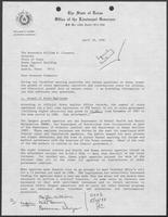 Letter from Bill Hobby to William P. Clements regarding growth of state employees and prisons, April 18, 1990