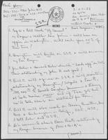 Handwritten notes by William P. Clements regarding the Superconducting Super Collider, March 27, 1988
