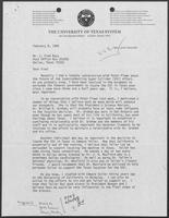 Letter from Hans Mark, Chancellor of UT System, to Fred Bucy, February 8, 1988