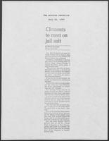 Newspaper clippings headlined, "Clements to Meet on Jail Suit," "Not Too Tough," "Clements Will Study Overcrowding in Jail," July 26, 1986