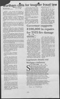 Newspaper clippings headlined, "Wortham Calls for tougher fraud law" and "Ex-Convicts Calls for Mandatory Prison Drug Recovery Programs," February 28, 1989