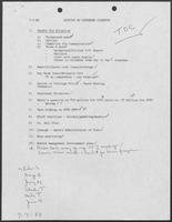 Agenda for meeting with William P. Clements, Jr., regarding prison construction, July 7, 1988