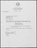 Appointment letter from William P. Clements to George S. Bayoud, Jr., October 4, 1989
