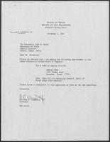 Appointment letter from William P. Clements to Jack M. Rains, November 2, 1987