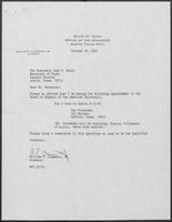 Appointment letter from William P. Clements to Jack M. Rains, October 29, 1987
