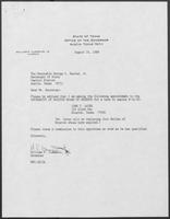 Appointment letter from William P. Clements to George S. Bayoud, Jr., August 24, 1989