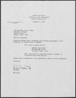 Appointment letter from William P. Clements to Jack M. Rains, October 14, 1987