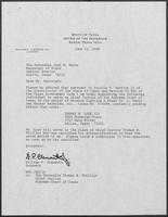 Appointment letter from William P. Clements to Secretary of State, Jack Rains, June 23, 1988