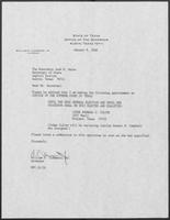 Appointment letter from William P. Clements to Jack M. Rains, January 8, 1988