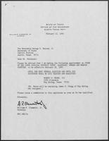 Appointment letter from William P. Clements to George S. Bayoud, Jr., February 22, 1990