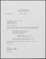Appointment letter from William P. Clements to Jack M. Rains, April 6, 1988