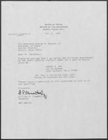 Appointment letter from William P. Clements to George S. Bayoud, Jr., May 31, 1990
