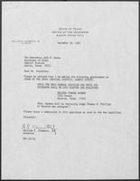 Appointment letter from William P. Clements to Jack M. Rains, December 18, 1987