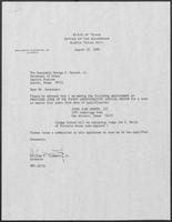 Appointment letter from William P. Clements to George S. Bayoud, Jr., August 29, 1989