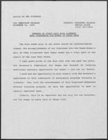 Press release regarding remarks by First Lady Rita Clements for Women in Texas Week news conference, November 16, 1989