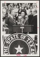 Photograph of Governor William P. Clements, Jr., being sworn into office, January 20, 1987