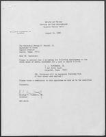 Appointment letter from William P. Clements, to Secretary of State, George S. Bayoud, Jr., August 24, 1989