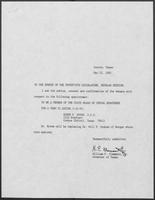 Appointment letter from William P. Clements to the Senate of the 70th Legislature, May 22, 1987