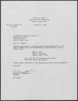 Appointment letter from William P. Clements to George S. Bayoud, Jr., February 16, 1990