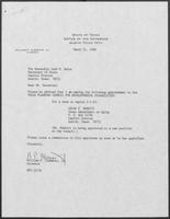 Appointment letter from William P. Clements to Jack M. Rains, March 21, 1988
