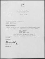 Appointment letter from William P. Clements to George S. Bayoud, Jr., October 10, 1990