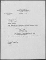 Appointment letter from William P. Clements to Jack M. Rains, September 27, 1988