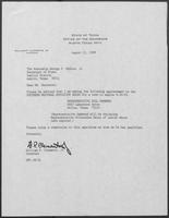 Appointment letter from Governor William P. Clements, Jr., to Secretary of State George S. Bayoud, Jr., August 21, 1989