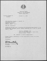 Appointment letter from Governor William P. Clements, Jr., to Secretary of State George S. Bayoud, Jr., October 31, 1990